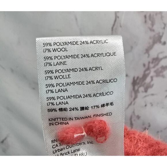 By Anthropologie Sweater Women Small Salmon Coral Wool Ruffle Off Shoulder - Picture 9 of 12